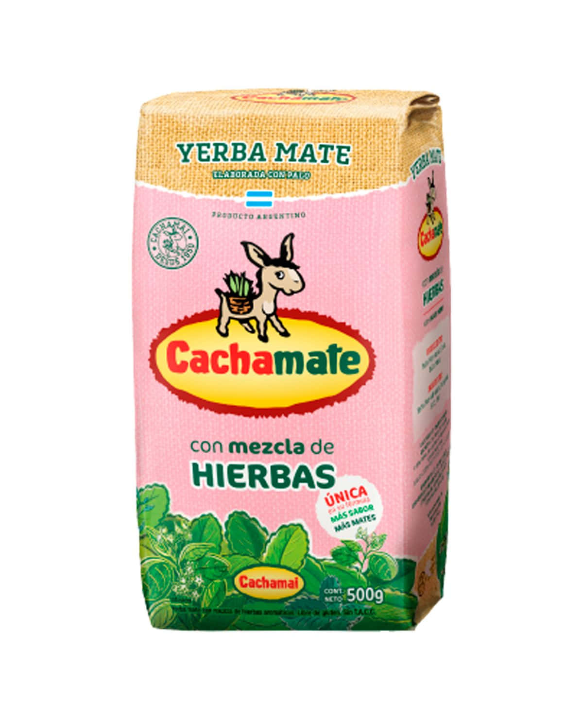 Yerba Mate Cachamate Hierbas (Rosa) 500 Gr
